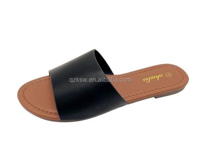 China Light Weight Slip on Classic OEM Customized design Flat non-slip sole slip on Ladies womens  Flat Sandals slipper Shoes for sale