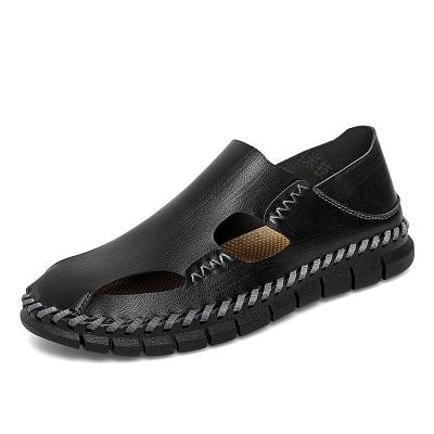 China High Quality Deodorization Leather Sandals Convenience Slip On Shoes Fashion Men Outdoor Flat Sandals for sale