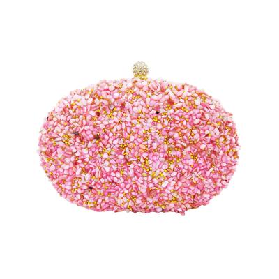 China CHALIWINI fashion new design party bag gravel stone multicolor ladies day grabs handbags women wedding even purse for sale