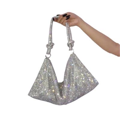 China Shiny Crystal Purses Designer Rhinestone Evening Clutch Bag Luxury Hobo Shoulder Bag Handle Purse and Handbag for sale