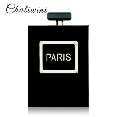 China Acrylic Rock Perfume Women Bottle Wallet Paris Party Toiletry Wedding Clutch Casual Black Evening Clutch Bags Clips Purses for sale