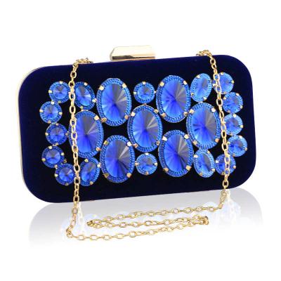 China New Fashion Dimond Red Crystal Toiletry Day Women Purse Handbag Sapphire Bag With Diamond Lady Clutch for sale