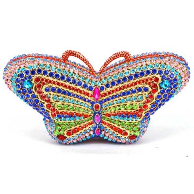 China The newest dress Crystal Evening Bag Designer Butterfly shape handbags Diamond Clutch Purse Party Wallet animal prom clutch purse for sale