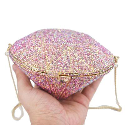 China Fashion New Large Diamond Bag Cone Sliver Crystal Bags Geometric Fashion Brand Clutch Wallet Women Luxury Party Even Purse Handbags for sale