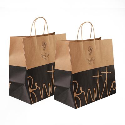 China Cheap Custom Recyclable Custom Color Printed Takeaway Fast Food Recyclable Kraft Paper Lunch Bag China Brown Restaurant Wrapping Paper for sale