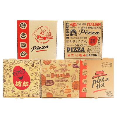 China Recycled Materials Maker Pattern Custom Labels Design Your Own Logos 10 Inch Compostable Cardboard Black Pizza Box With Print for sale