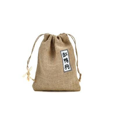 China Viable Customize Gift Recyclable Hessian Jute Potato Sack Sack With Drawstring for sale