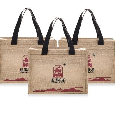 China Customizable Pattern Character Printing Storage Bag With Zipper Burlap Handbag for sale