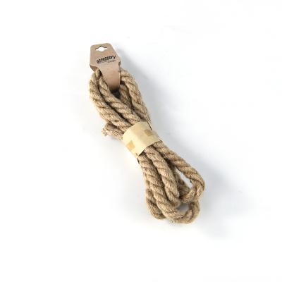 China 8mm x 3m durable high quality natural woven jute rope (with tag) for sale