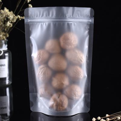 China Daily Food Packaging 8g Zipper 15x22x4cm Matte Clear In Stock Print Frosted Transparent Stand Up Pouch For Food Packaging for sale