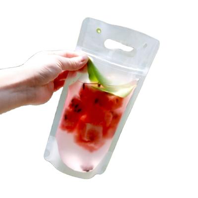 China The Reusable Smoothie Juice Drinking Stand Up 350ml Shock Resistance Drink Pouch Ice Pouches with Straw For Drink Ziplock for sale