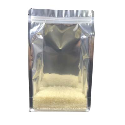 China Moisture proof in one side running clear flat bottom aluminum foil holder up zipper bag food packaging bag 12x22x6cm for sale