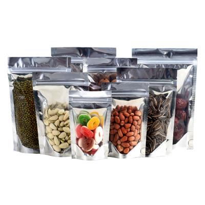 China One Side Moisture Proof Clear The Other Side Foil Stand Up Pouch Aluminum Foil Plastic Pouches Waterproof Resealable Bag For Food Packaging for sale