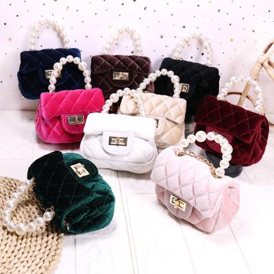 China Fashion hot sale Cute Mini Girls Velvet Purse small water proof bolsa handbag for child for sale