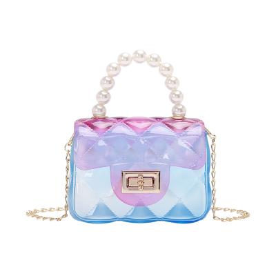 China 2021 Summer Kids Mini Purses And Handbags Fashion PVC Jelly Crossbody Bags For Girl Transparent for sale