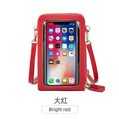 China Anti-theft Cell Phone Bags Women Cross - Body Cell Phone Bag With Strap Touch Screen Shoulder Girls Phone Bag Leather Wallet Mini for sale