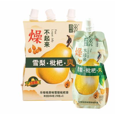 China Nutritious Snacks Wholesale Multi Flavor Healthy Pear Jelly and Loquat Jelly Drink Sucking Guiling Jelly drink comic pouch for sale