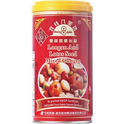 China Cooked 2023 Delicious Low Fat Double Coins Brand 360g Longan and Lotus Seed Mixed Flavor Congee for sale