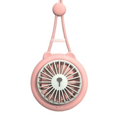 China Small Lion Hotel Neck Fan Rechargeable Hand Held Small Office Lazy Mini Portable Electric Fan Small for sale