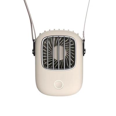 China 2021 New Lazy Hotel USB Neck Hanging Fan Carry Handheld Convenient Ultra Quiet Small Student Desk for sale