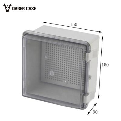 China DE067 150*150*90mm Outdoor Solid Plastic Waterproof IP65 Enclosures With Clear Lid for sale