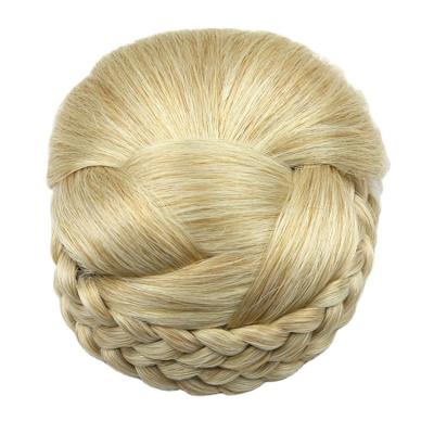 China Stylish Braided Hair Bun Hair Clip In Hair Bun Braided Bridal Wig Bun Hairstyle Hair Accessory for sale