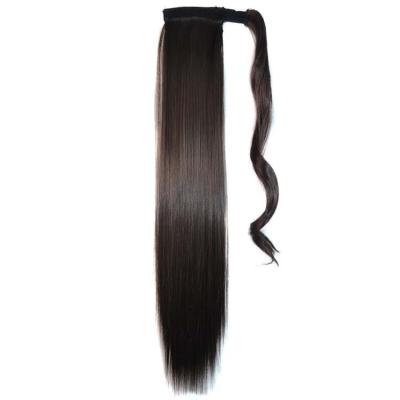 China Silky Ponytails Clip In Synthetic Hair 22inch Silky Straight Ponytail Wholesale Clip On Ponytails Extension for sale