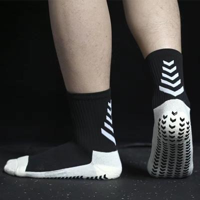 China Men's Breathable Striped Soccer Socks Anti Slip Football Soccer Socks Breathable Sporty Custom Logo Grip for sale