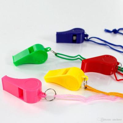 China Sports Activities Cheap Customized Color Plastic Whistle Sports Whistle With Plastic Lanyard Whistle In Bulk for sale