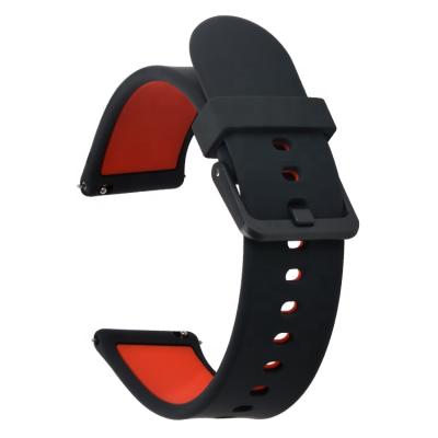 China Silicon Watch Band 22mm 24mm Dual Color Silicone Watch Band Two Color Silicone Rubber Watch Strap for sale