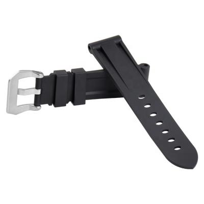 China Lightly 18mm 20mm 22mm 24mm Vulcanized Rubber Watch Band for sale