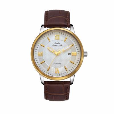 China Popular Automatic Date Hot Sale Genuine NATO Leather Strap Quartz Watch Wristwatches for sale