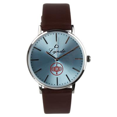 China High quality custom made genuine leather watch strap men quartz watch water resistant for sale