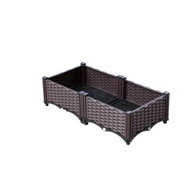 China CLASSIC 1/2 Layer 1/2/3 Layer Garden Bed Boxes Raised Plant Planting Box Plastic Checkered Balcony Planting Box For Flowers And Vegetables for sale