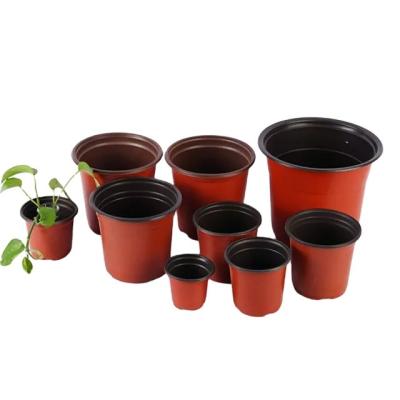 China 2022 factory wholesale reusable cheap outdoor plastic nursery double color flower pot for sale