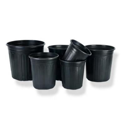 China CLASSIC wholesale round soft hollow body blow molding 7/10/15/25 gallon big pot garden nursery binaural plastic flower pots for sale