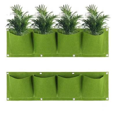 China Eco-friendly Recycle Wall Hanging 2/3/4/6/7/9Pocket Planting Bags Gardening Flowers Plant Grow Pot Planter Vegetable Garden Tool for sale