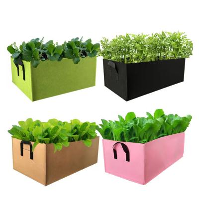 China Eco-Friendly Recycle Rourke 6 Colors 2MM Thickness Square Cloth Grow Bags Economical Pots With Handles Garden Planting Containers For Flowers for sale