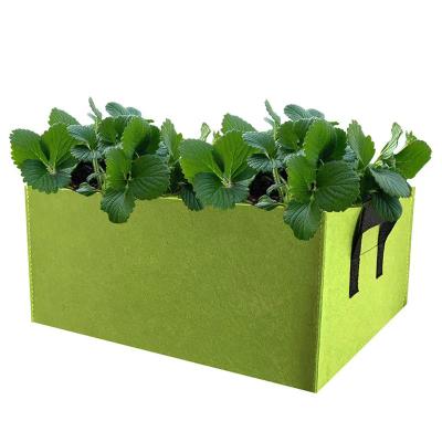 China Eco-friendly Recycle 6 Colors Felt Plant Grow Bag Garden Bed Square Flower Vegetable Planting Bags With Handles for sale