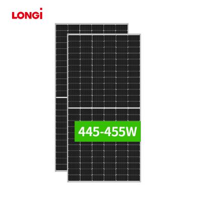 China Solar Power System LONGi Hi-MO 4 Bifacial PERC Mono Panels LR4-72HBD Solar Modules 144 Cells LONGi Mono Solar 445w 450w 455w Solar Panels for sale