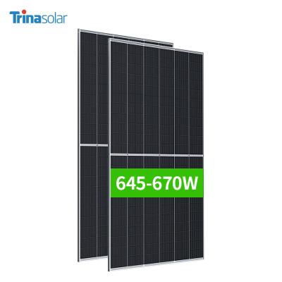 China Solar Power System Trina TSM-DE21 645W 650W 655W 660W 665W 670W Solar Panels Monocrystalline Half Cell Trina Vertex Solar Panel for Solar System for sale