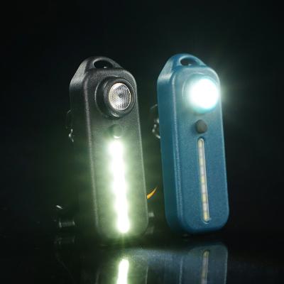 China Portable Mini LED Key Chain Flashlight Portable Small USB Rechargeable Pocket Lights Warning Light For Outdoor Search Hiking for sale