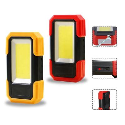 China Car Workshop Rechargeable USB LED Work Light With Magnetic COB Flashlight Base&Clip Bright Handled Work Lamp for sale