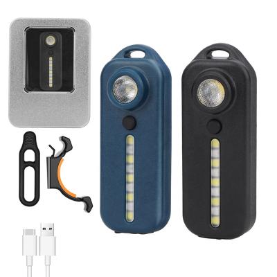 China Portable Mini LED Key Chain Flashlight Portable Small USB Rechargeable Pocket Lights Safety Warning Light For Outdoor Search Hiking for sale