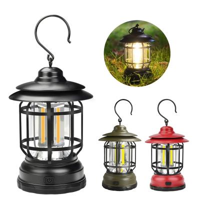 China Retro Led Camping Emergency Camping Lights Battery Operated Hurricane Lights Outdoor Portable Lanterns Warm Light For Hiking for sale