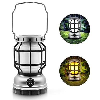 China Large Rechargeable Camping Hanging Dimming Horse Lamp Retro Solar Lamp Hook Rechargeable Led Lantern for sale