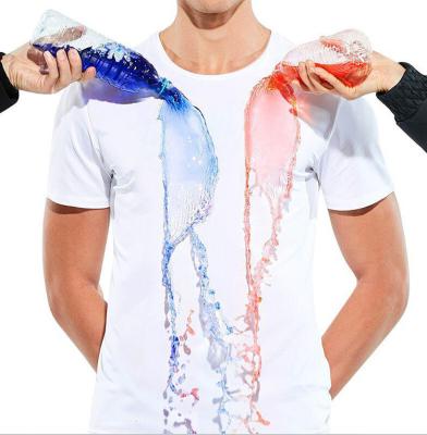 China 2021 New Men's Anti-pilling T-shirt With New Features Waterproof Quick-dry Breathable Anti-fouling Anti-dirty Polyester Blank T-shirt for sale