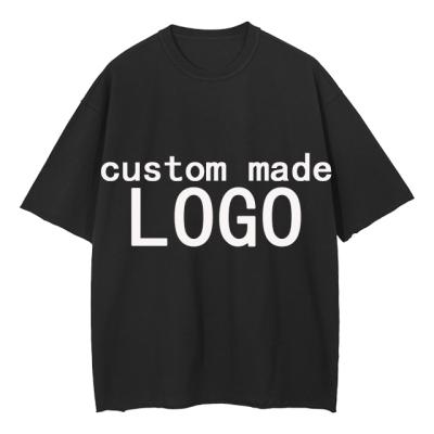 China Wholesale Viable Custom Made Your Own Logo Men's Graphic T-Shirt Brand White Print Plain Cotton Oversized T Shirt for sale