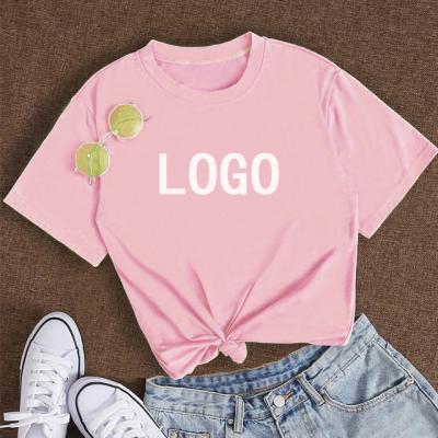 China Vintage Factory Direct Women's T-shirts Custom LOGO Pattern Short Sleeve Cotton Crewneck Pullovers Streetwear for sale