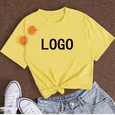 China Dropshipping Wholesale Women's Anti-pilling T-shirts Cotton Short Sleeve Crewneck Sweatshirts Customizable Designs Top Coat Streetwear for sale